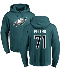 Nike Philadelphia Eagles #71 Jason Peters Green Name & Number Logo Pullover Hoodie