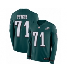 Youth Nike Philadelphia Eagles #71 Jason Peters Limited Green Therma Long Sleeve NFL Jersey