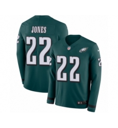 Youth Nike Philadelphia Eagles #22 Sidney Jones Limited Green Therma Long Sleeve NFL Jersey