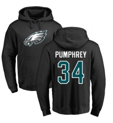 Nike Philadelphia Eagles #34 Donnel Pumphrey Black Name & Number Logo Pullover Hoodie