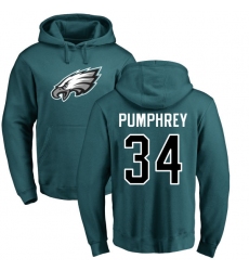 Nike Philadelphia Eagles #34 Donnel Pumphrey Green Name & Number Logo Pullover Hoodie