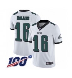 Youth Philadelphia Eagles #16 Mack Hollins White Vapor Untouchable Limited Player 100th Season Football Jersey