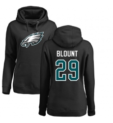 Women's Nike Philadelphia Eagles #29 LeGarrette Blount Black Name & Number Logo Pullover Hoodie