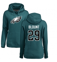 Women's Nike Philadelphia Eagles #29 LeGarrette Blount Green Name & Number Logo Pullover Hoodie