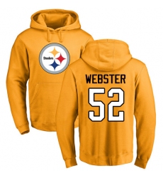 NFL Nike Pittsburgh Steelers #52 Mike Webster Gold Name & Number Logo Pullover Hoodie