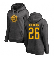 NFL Women's Nike Pittsburgh Steelers #26 Rod Woodson Ash One Color Pullover Hoodie