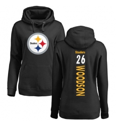 NFL Women's Nike Pittsburgh Steelers #26 Rod Woodson Black Backer Pullover Hoodie