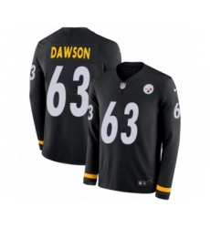 Youth Nike Pittsburgh Steelers #63 Dermontti Dawson Limited Black Therma Long Sleeve NFL Jersey