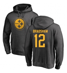 NFL Nike Pittsburgh Steelers #12 Terry Bradshaw Ash One Color Pullover Hoodie