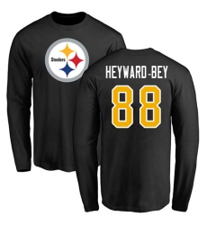 NFL Nike Pittsburgh Steelers #88 Darrius Heyward-Bey Black Name & Number Logo Long Sleeve T-Shirt