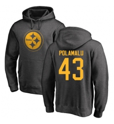 NFL Nike Pittsburgh Steelers #43 Troy Polamalu Ash One Color Pullover Hoodie