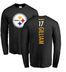 NFL Nike Pittsburgh Steelers #17 Joe Gilliam Black Backer Long Sleeve T-Shirt