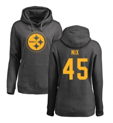 NFL Women's Nike Pittsburgh Steelers #45 Roosevelt Nix Ash One Color Pullover Hoodie