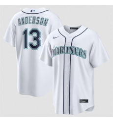 Men's Seattle Mariners #13 Kade Anderson White Cool Base Limited Stitched jersey