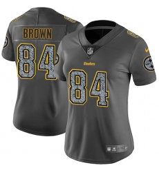 Women's Nike Pittsburgh Steelers #84 Antonio Brown Gray Static Vapor Untouchable Limited NFL Jersey
