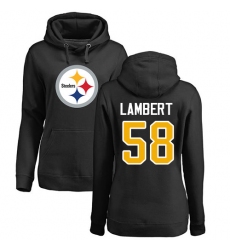 NFL Women's Nike Pittsburgh Steelers #58 Jack Lambert Black Name & Number Logo Pullover Hoodie