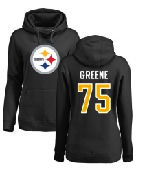 NFL Women's Nike Pittsburgh Steelers #75 Joe Greene Black Name & Number Logo Pullover Hoodie