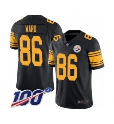 Men's Pittsburgh Steelers #86 Hines Ward Limited Black Rush Vapor Untouchable 100th Season Football Jersey