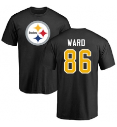 NFL Nike Pittsburgh Steelers #86 Hines Ward Black Name & Number Logo T-Shirt