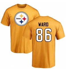 NFL Nike Pittsburgh Steelers #86 Hines Ward Gold Name & Number Logo T-Shirt