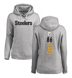 NFL Women's Nike Pittsburgh Steelers #86 Hines Ward Ash Backer Pullover Hoodie