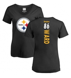 NFL Women's Nike Pittsburgh Steelers #86 Hines Ward Black Backer Slim Fit T-Shirt