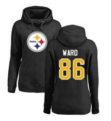 NFL Women's Nike Pittsburgh Steelers #86 Hines Ward Black Name & Number Logo Pullover Hoodie