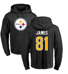 NFL Nike Pittsburgh Steelers #81 Jesse James Black Name & Number Logo Pullover Hoodie