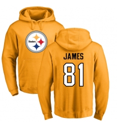 NFL Nike Pittsburgh Steelers #81 Jesse James Gold Name & Number Logo Pullover Hoodie