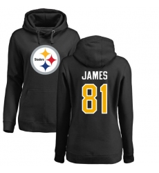 NFL Women's Nike Pittsburgh Steelers #81 Jesse James Black Name & Number Logo Pullover Hoodie