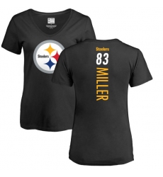 NFL Women's Nike Pittsburgh Steelers #83 Heath Miller Black Backer Slim Fit T-Shirt