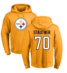 NFL Nike Pittsburgh Steelers #70 Ernie Stautner Gold Name & Number Logo Pullover Hoodie