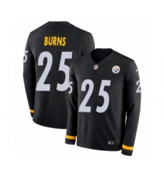 Youth Nike Pittsburgh Steelers #25 Artie Burns Limited Black Therma Long Sleeve NFL Jersey