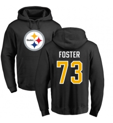 NFL Nike Pittsburgh Steelers #73 Ramon Foster Black Name & Number Logo Pullover Hoodie