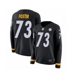 Women's Nike Pittsburgh Steelers #73 Ramon Foster Limited Black Therma Long Sleeve NFL Jersey
