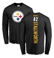 NFL Nike Pittsburgh Steelers #82 John Stallworth Black Backer Long Sleeve T-Shirt