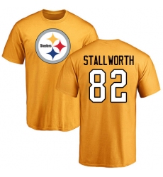 NFL Nike Pittsburgh Steelers #82 John Stallworth Gold Name & Number Logo T-Shirt