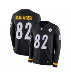 Youth Nike Pittsburgh Steelers #82 John Stallworth Limited Black Therma Long Sleeve NFL Jersey