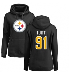 NFL Women's Nike Pittsburgh Steelers #91 Stephon Tuitt Black Name & Number Logo Pullover Hoodie