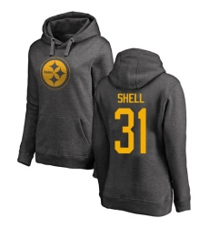 NFL Women's Nike Pittsburgh Steelers #31 Donnie Shell Ash One Color Pullover Hoodie