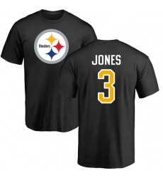NFL Nike Pittsburgh Steelers #3 Landry Jones Black Name & Number Logo T-Shirt