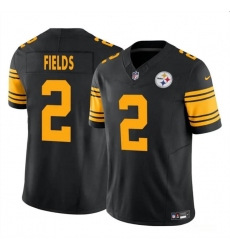 Men's Pittsburgh Steelers #2 Justin Fields Black 2024 F.U.S.E. Color Rush Limited Football Stitched Jersey