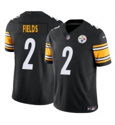 Men's Pittsburgh Steelers #2 Justin Fields Black F.U.S.E. Vapor Untouchable Limited Football Stitched Jersey