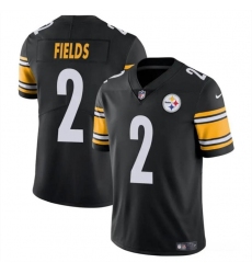 Men's Pittsburgh Steelers #2 Justin Fields Black Vapor Untouchable Limited Football Stitched Jersey