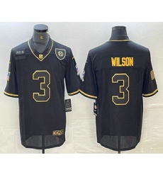 Men's Pittsburgh Steelers #3 Russell Wilson Black Gold 2020 Salute To Service Stitched NFL Nike Limited Jersey