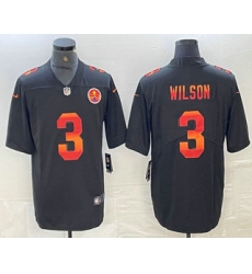 Men's Pittsburgh Steelers #3 Russell Wilson Black Red Orange Stripe Vapor Limited Nike NFL Jersey