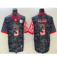 Men's Pittsburgh Steelers #3 Russell Wilson USA Camo 2020 Salute To Service Stitched NFL Nike Limited Jersey