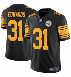 Men's Pittsburgh Steelers #31 Daijun Edwards Black Color Rush Limited Football Stitched Jersey