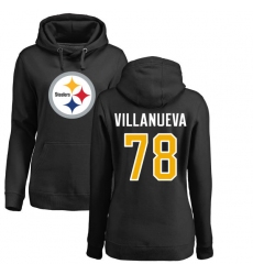 NFL Women's Nike Pittsburgh Steelers #78 Alejandro Villanueva Black Name & Number Logo Pullover Hoodie