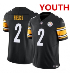 Youth Pittsburgh Steelers #2 Justin Fields Black 2023 F.U.S.E. Vapor Untouchable Limited Football Stitched Jersey